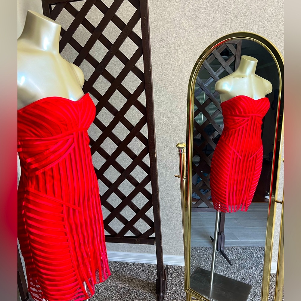 Cache Fitted Red Dress